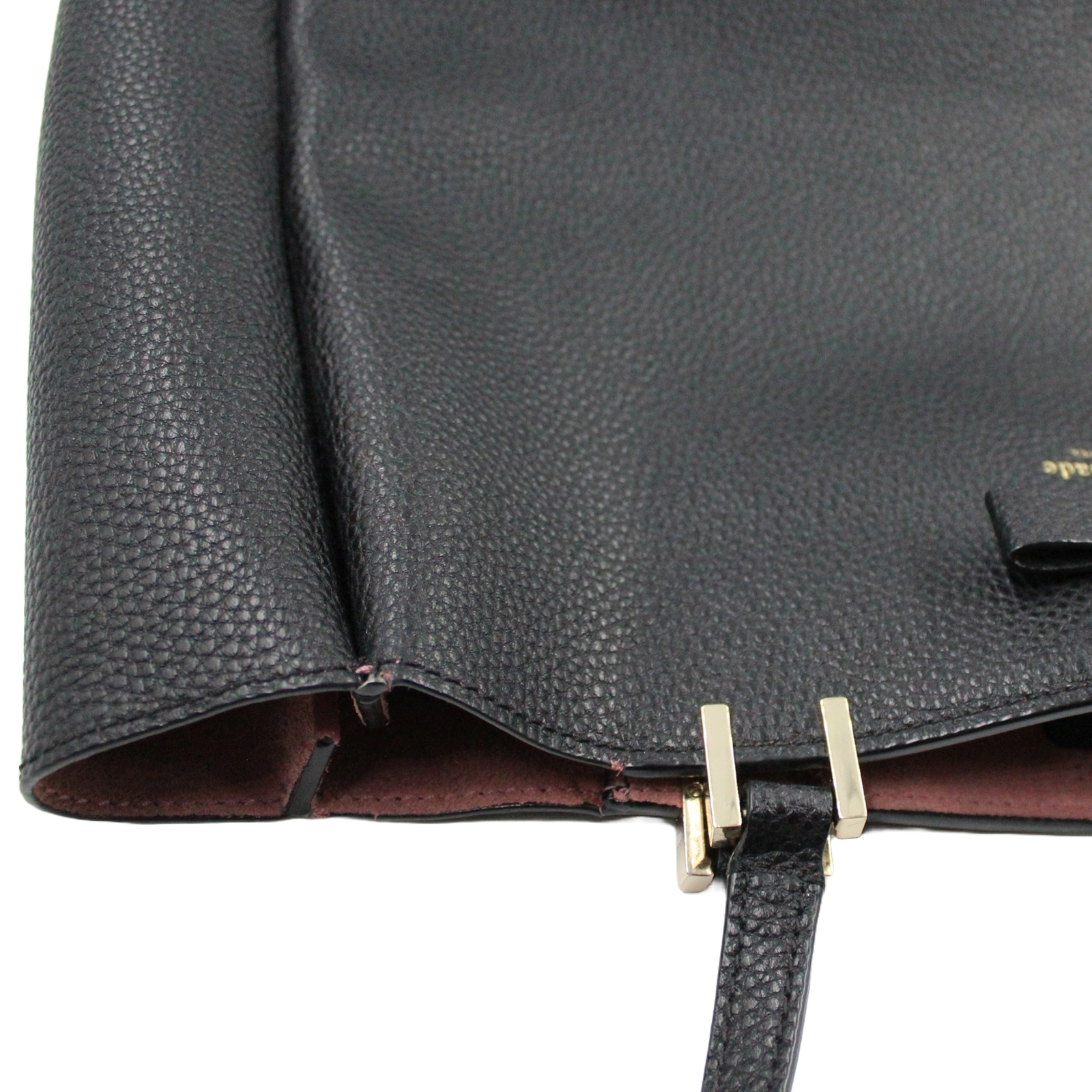 KATE SPADE Pershing Street Pebbled Leather Bow Shoulder Satchel Black Bag KATE SPADE Pershing Street Pebbled Leather Bow Shoulder Satchel Black Bag