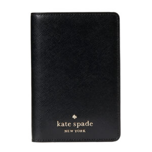 KATE SPADE Staci Saffiano Leather Travel Passport Holder Black Cover - WLR00142
