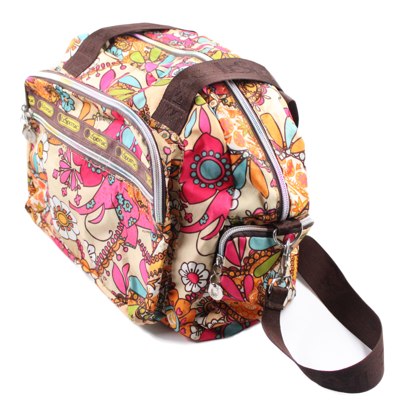 LESPORTSAC TOKIDOKI Floral Brown Multi-color Shoulder Crossbody Bag