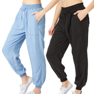 Love Tree Tencel Drawstring Elastic Waist Pockets Jogger Pants