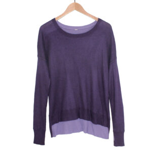 LULULEMON Long Sleeve Scoop Neck Thumb Hole Hi-Low Purple Sweater Top