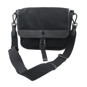 LULULEMON Now & Always Leather Trim Expandable Crossbody Shoulder Black Bag