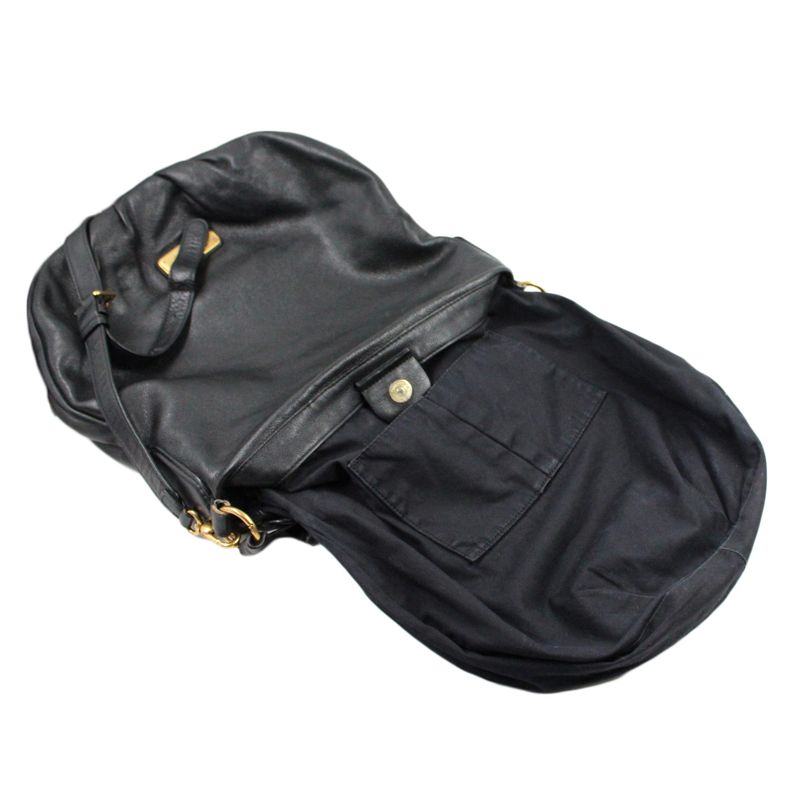 MARC JACOBS Cow Leather Convertible Slouchy Hobo Shoulder Crossbody Black Bag MARC JACOBS Cow Leather Convertible Slouchy Hobo Shoulder Crossbody Black Bag