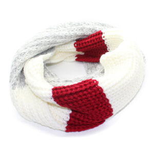 Infinity Grey Multi-Color Melange Stripe Knit Winter Scarf