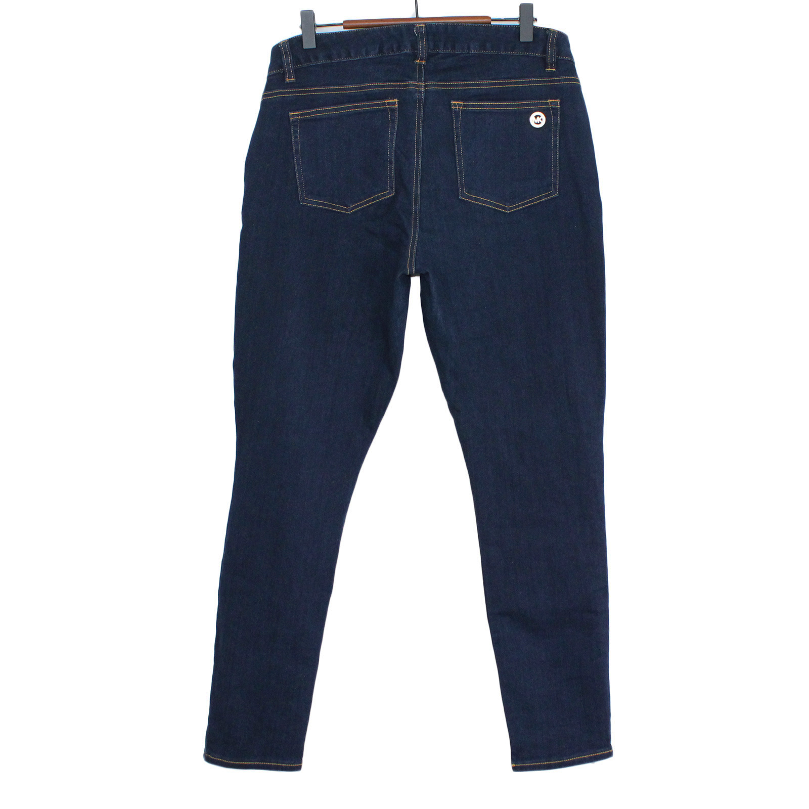 MICHAEL KORS Cotton Blend Overdyed Indigo Tapered Blue Jeans - Size 8 MICHAEL KORS Cotton Blend Overdyed Indigo Tapered Blue Jeans - Size 8
