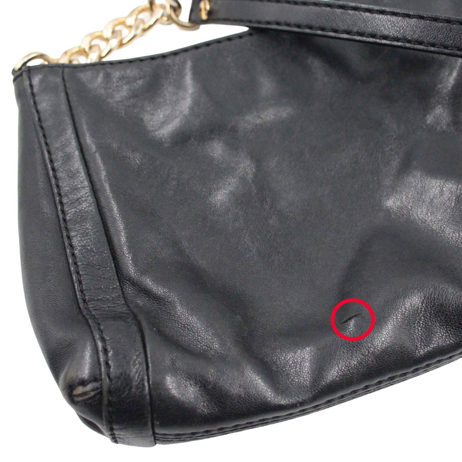 MICHAEL KORS Leather Zip Top Crossbody Gold Accent Black Bag MICHAEL KORS Leather Zip Top Crossbody Gold Accent Black Bag
