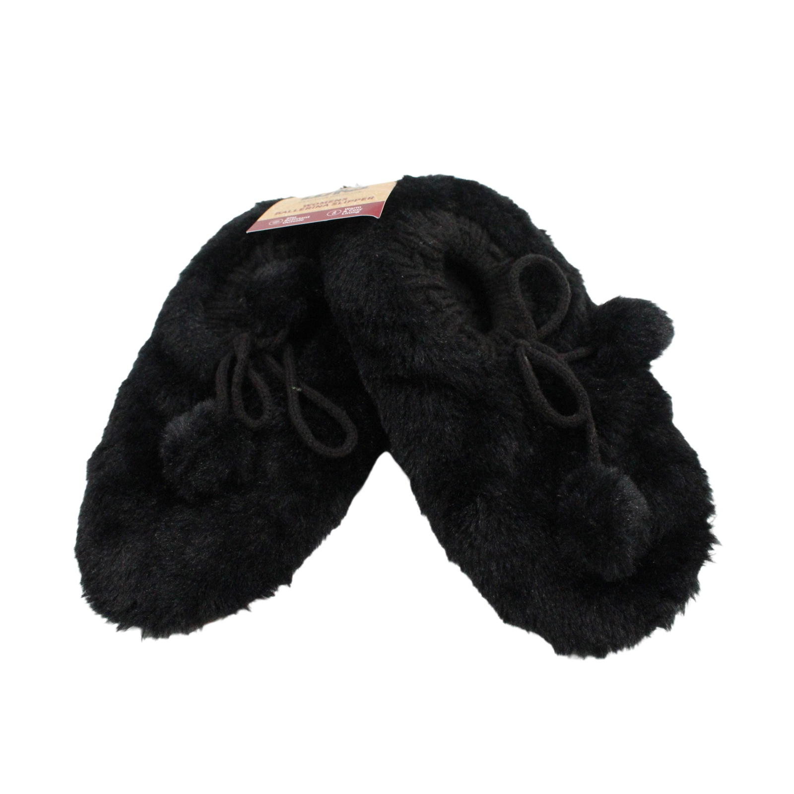 MUK LUKS Slip Resistant Pom Pom Ballerina Slippers - Size S/M (5-7)