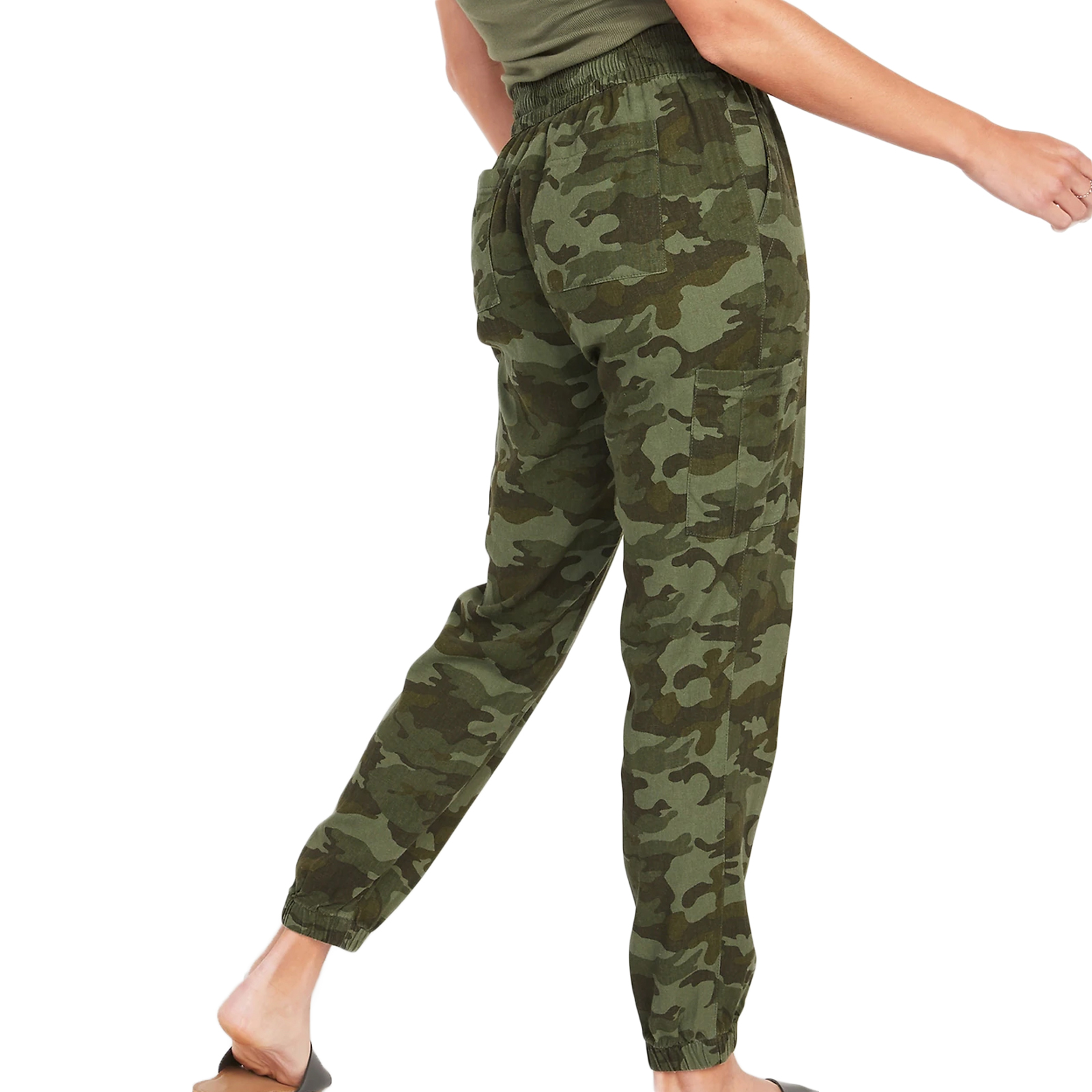 OLD NAVY High Waist Linen Blend Green Camouflage Jogger Pants OLD NAVY High Waist Linen Blend Green Camouflage Jogger Pants
