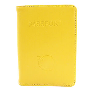 Passport Travel Document Faux Leather Card Holder & Organizer Yellow Case