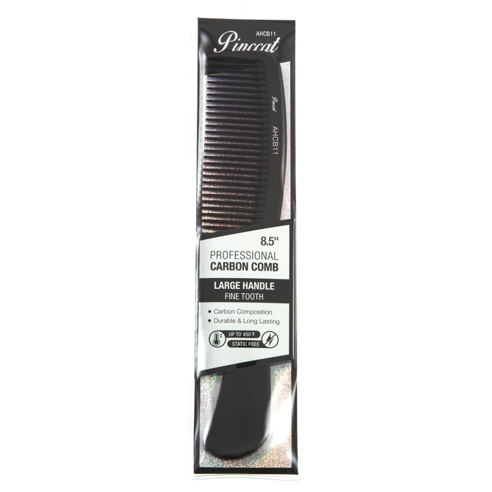 PINCCAT Professional Carbon Firm Large Handle Black Hair Comb - AHCB11 - 8.5" PINCCAT Professional Carbon Firm Large Handle Black Hair Comb - AHCB11 - 8.5"