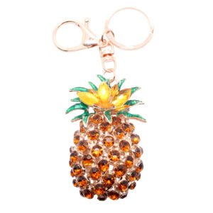 Pineapple Gold-tone Rhinestone Crystals Lobster Clasp Keychain Bag Charm Pineapple Gold-tone Rhinestone Crystals Lobster Clasp Keychain Bag Charm