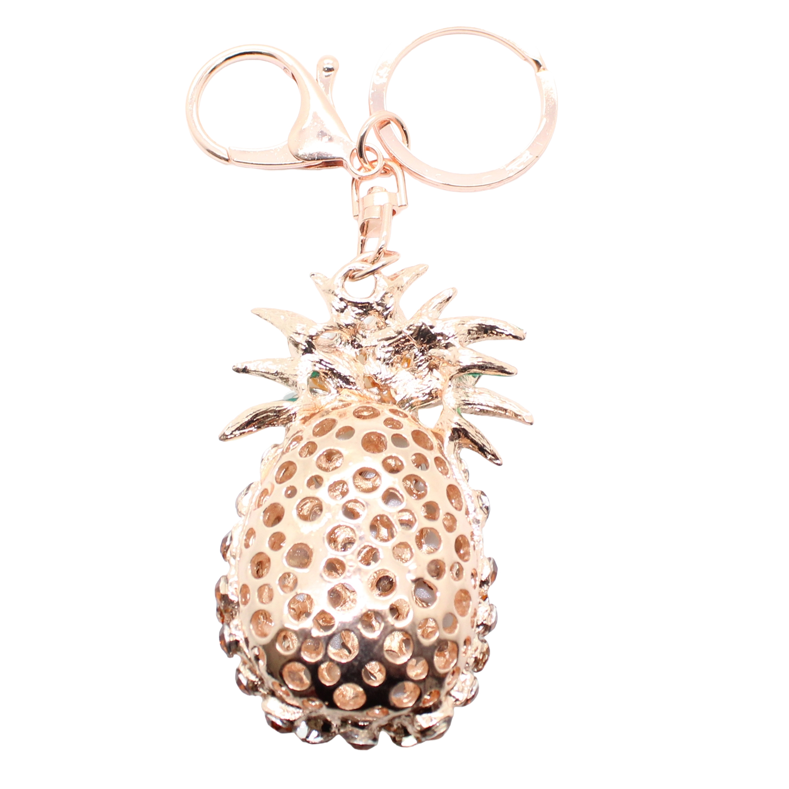 Pineapple Gold-tone Rhinestone Crystals Lobster Clasp Keychain Bag Charm Pineapple Gold-tone Rhinestone Crystals Lobster Clasp Keychain Bag Charm