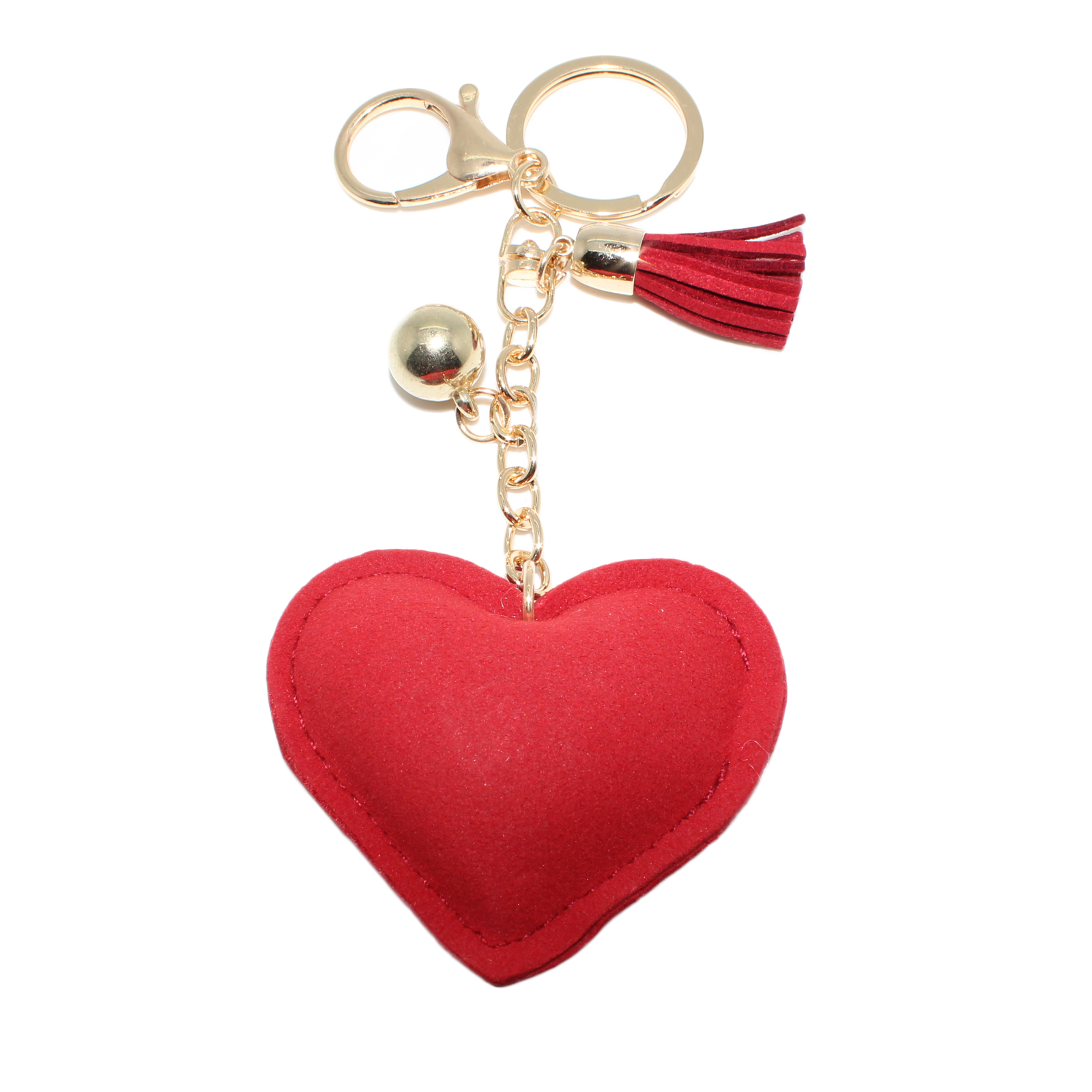 Red Heart Gold-tone Rhinestone Crystals Lobster Clasp Keychain Bag Charm Red Heart Gold-tone Rhinestone Crystals Lobster Clasp Keychain Bag Charm