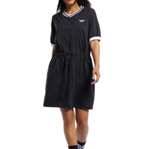 REEBOK Robe Classics v-Neck Relaxed Fit Black White Tennis Dress