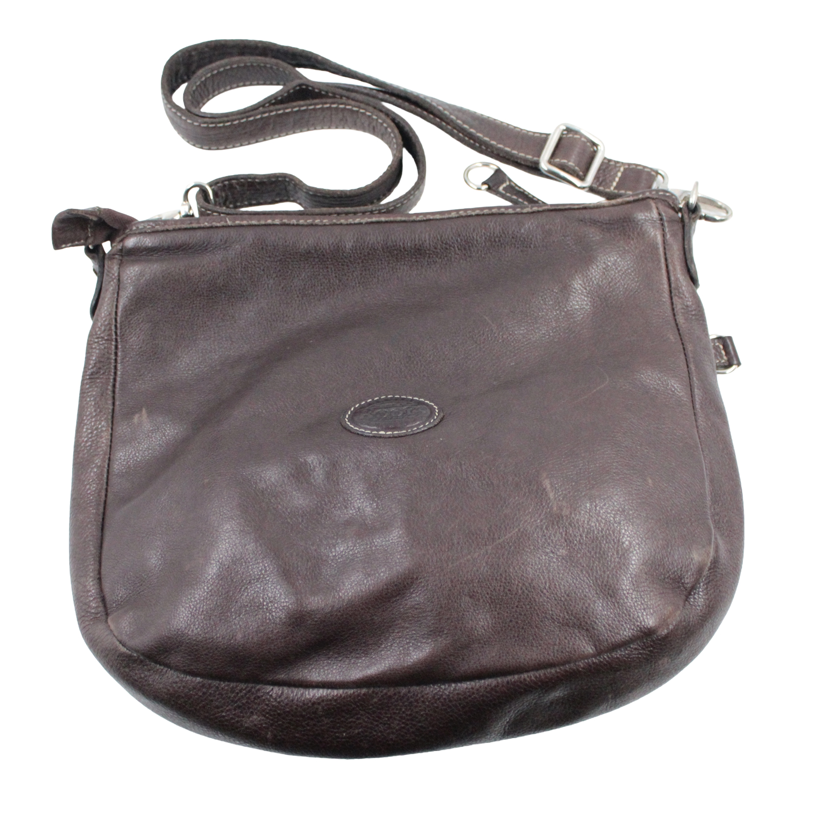 ROOTS Soft Pebbled Leather Shoulder Crossbody Zip Top Brown Bag ROOTS Soft Pebbled Leather Shoulder Crossbody Zip Top Brown Bag