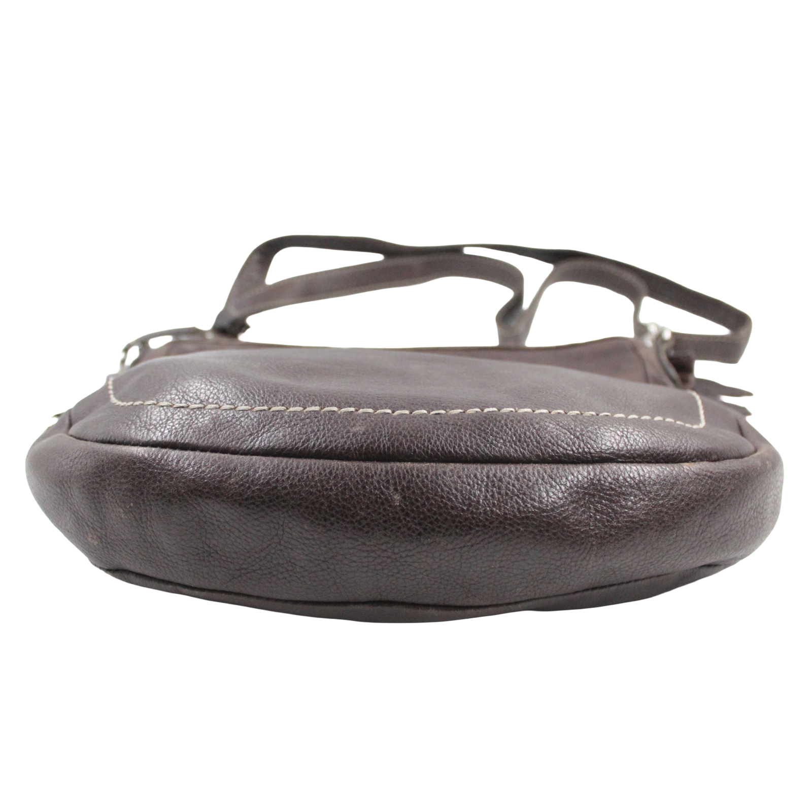 ROOTS Soft Pebbled Leather Shoulder Crossbody Zip Top Brown Bag ROOTS Soft Pebbled Leather Shoulder Crossbody Zip Top Brown Bag