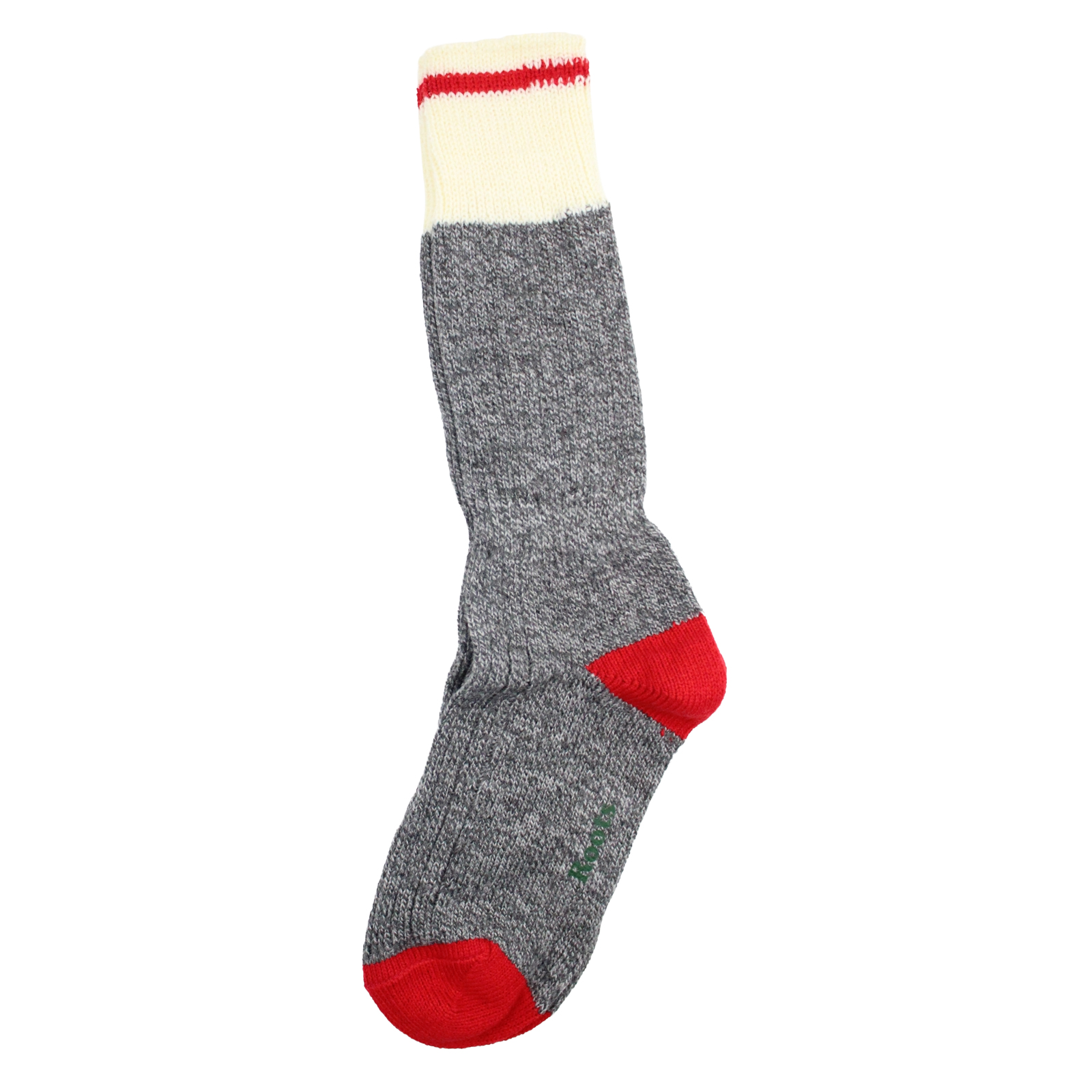 ROOTS Cabin Wool Blend Thick Grey Red Socks - 2 Pairs - S/M ROOTS Cabin Wool Blend Thick Grey Red Socks - 2 Pairs - S/M
