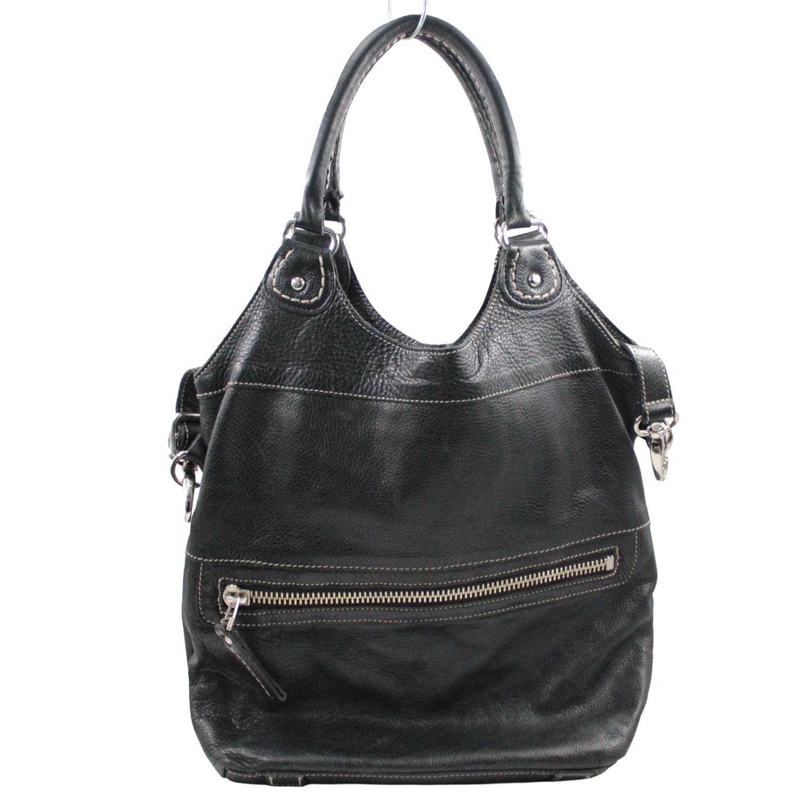 ROOTS Lauren Soft Pebbled Leather Shoulder Crossbody Double Handle Black Bag ROOTS Lauren Soft Pebbled Leather Shoulder Crossbody Double Handle Black Bag