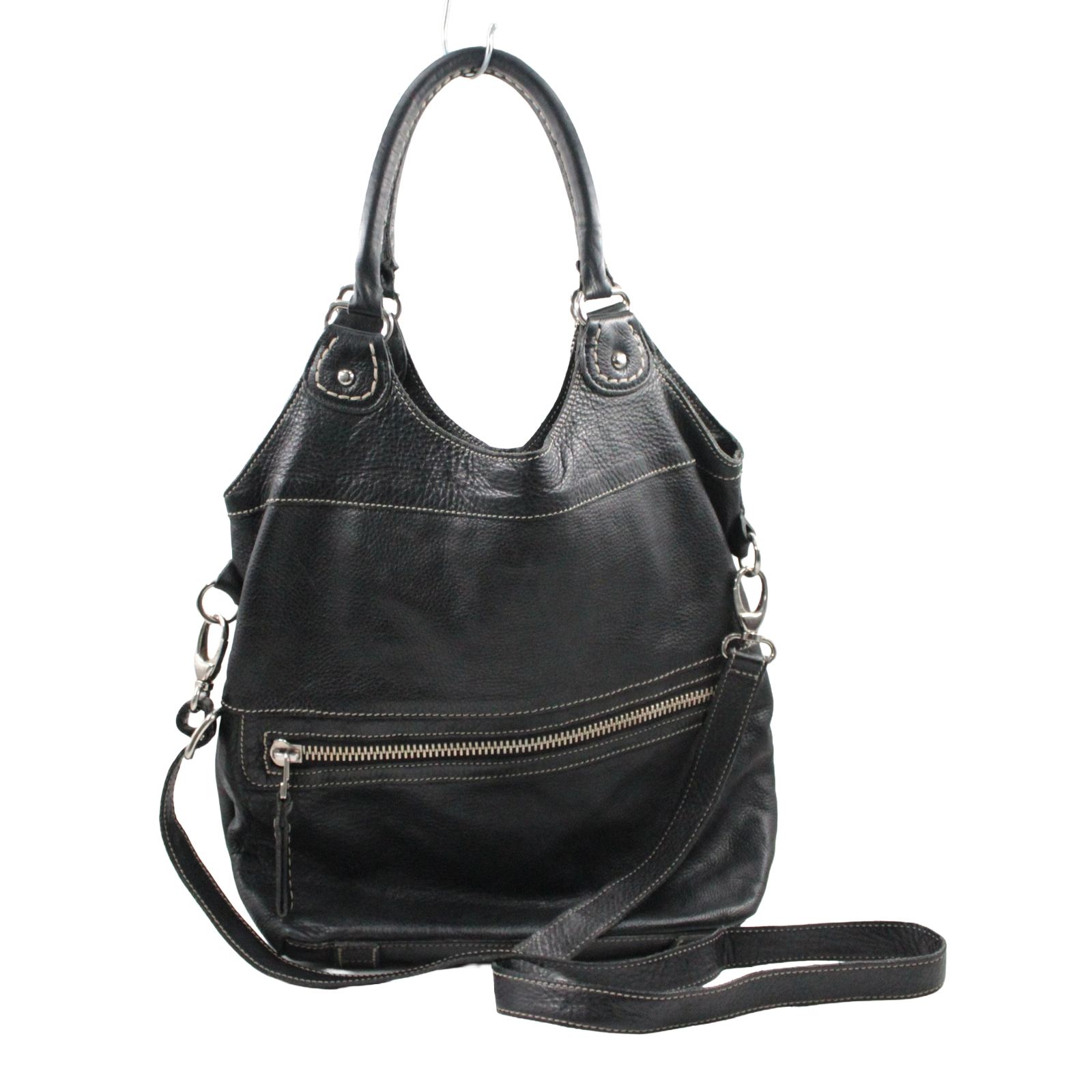 ROOTS Lauren Soft Pebbled Leather Shoulder Crossbody Double Handle Black Bag ROOTS Lauren Soft Pebbled Leather Shoulder Crossbody Double Handle Black Bag