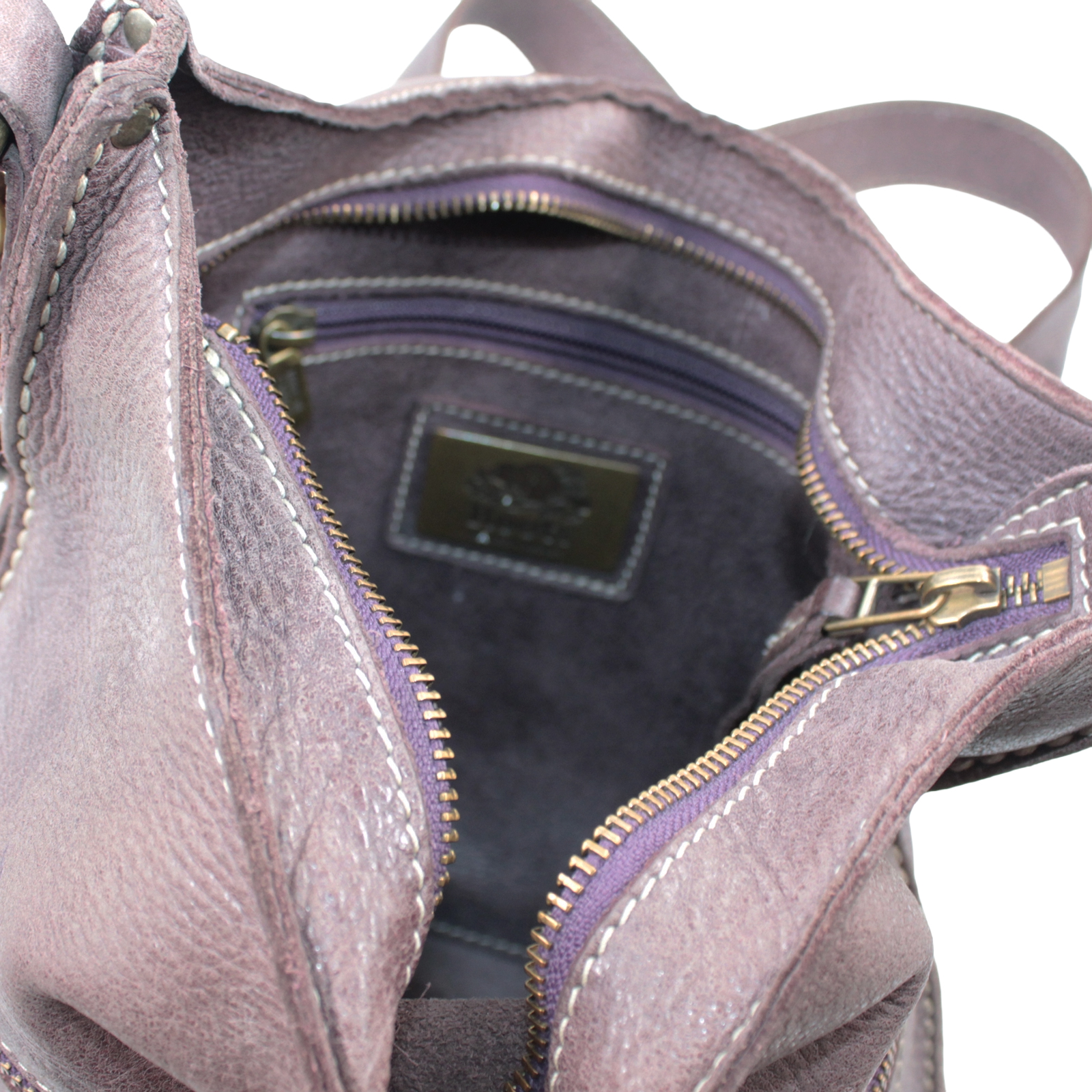 ROOTS Classic Smooth Leather Shoulder Crossbody Zip Top Plum Brown Bag ROOTS Classic Smooth Leather Shoulder Crossbody Zip Top Plum Brown Bag