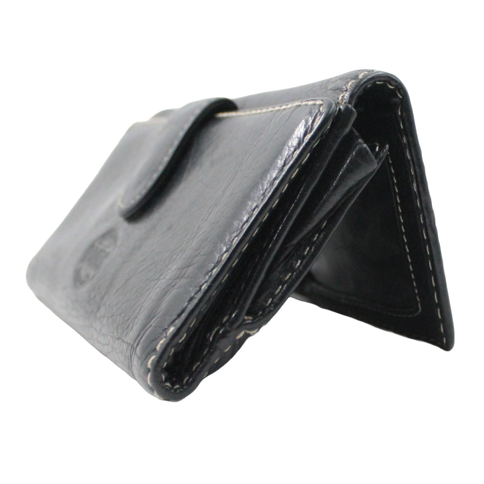 ROOTS Leather Credit Card Slots ID Windows Bill Compartment Black Wallet ROOTS Leather Credit Card Slots ID Windows Bill Compartment Black Wallet