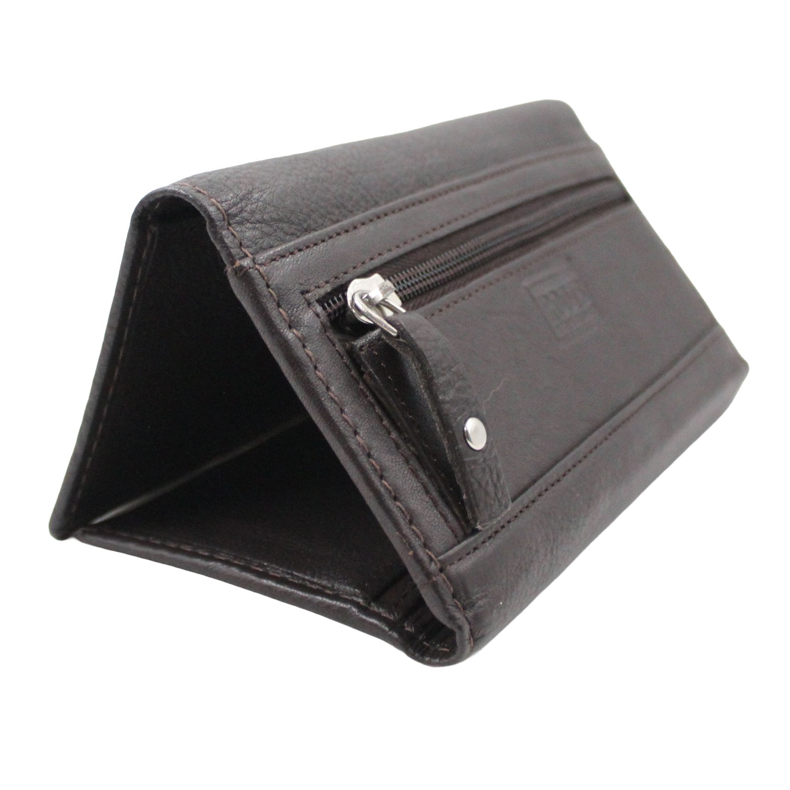ROOTS Leather Slim Credit Card ID Window Dark Brown Wallet ROOTS Leather Slim Credit Card ID Window Dark Brown Wallet