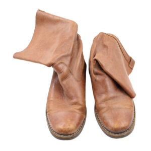 ROOTS Leather Tribe Slouchy Rollover Pull-on Mid Calf Brown Boot - Size 8.5