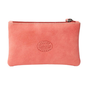 ROOTS Handcrafted Vintage Tribe Leather Zip Coral Pouch