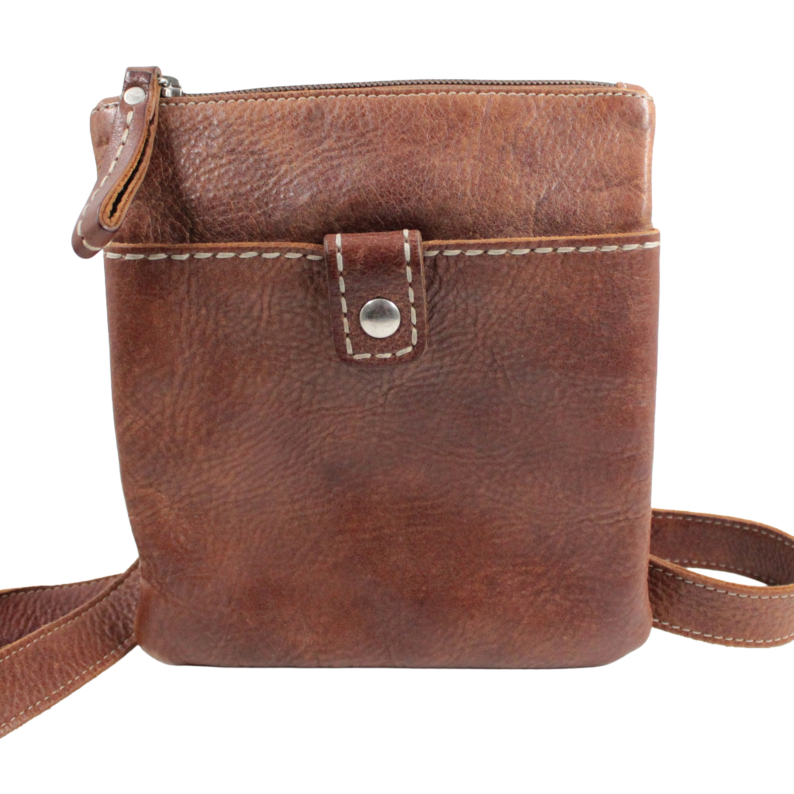 ROOTS Pebbled Leather Adjustable Crossbody Shoulder Zip Top Brown Bag ROOTS Pebbled Leather Adjustable Crossbody Shoulder Zip Top Brown Bag