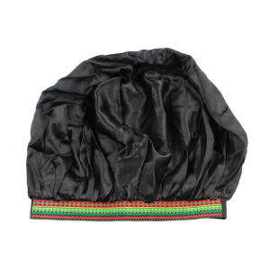 Satin Slouchy Multi-functional Sleep Bonnet Black Cap