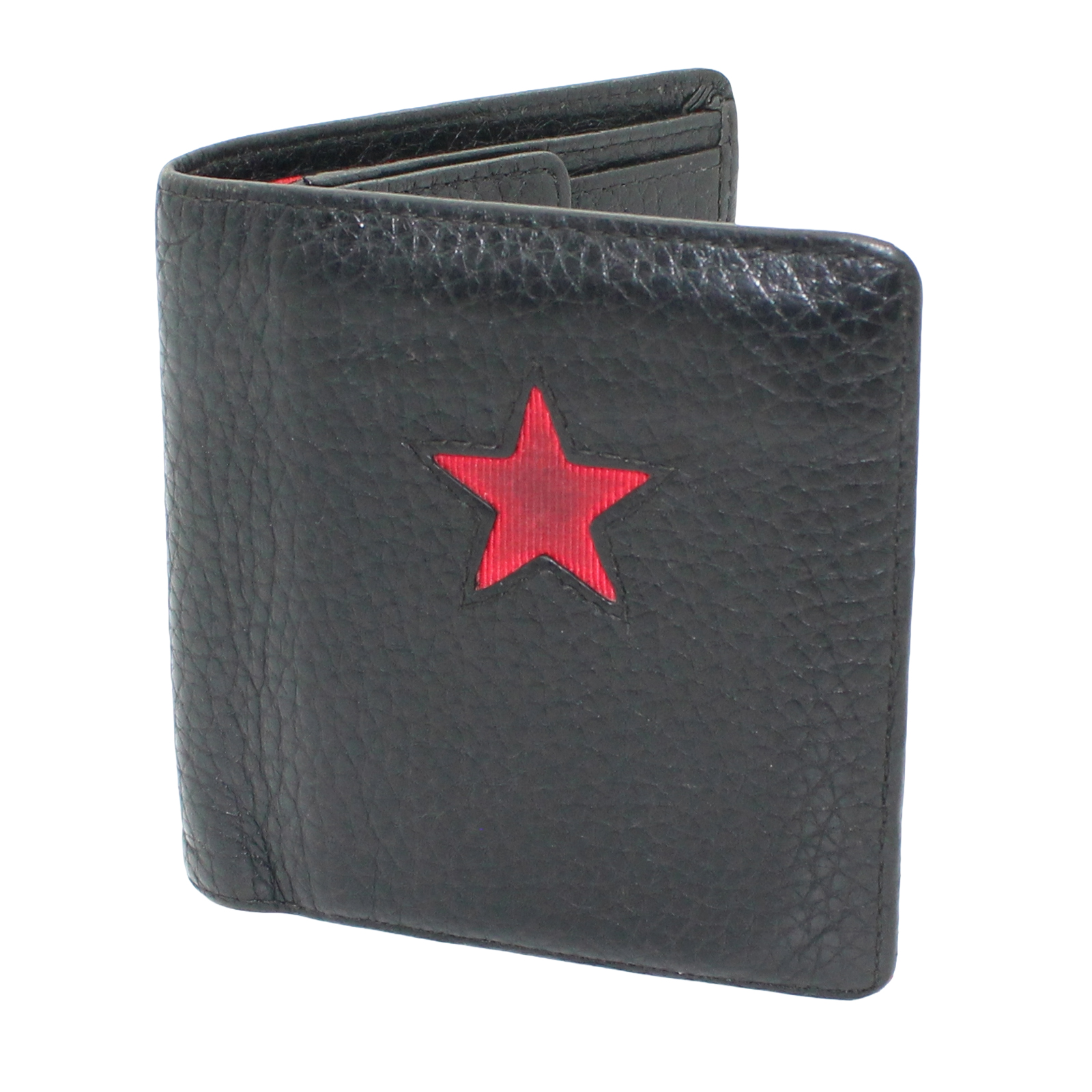 SPENT BY CHINESE Leather Card Coin Folded Black Wallet