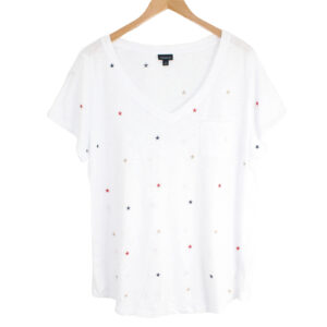 TORRID Cotton Modal vNeck Short Sleeve White T-Shirt - Size 2