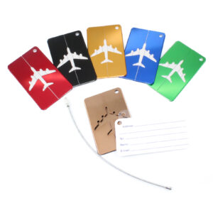 Travel Suitcase Luggage Aluminum ID Bag Tags - SET OF 2