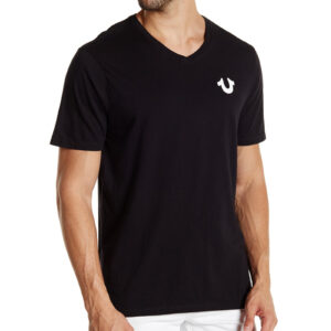 TRUE RELIGION Cotton vNeck Short Sleeves Top