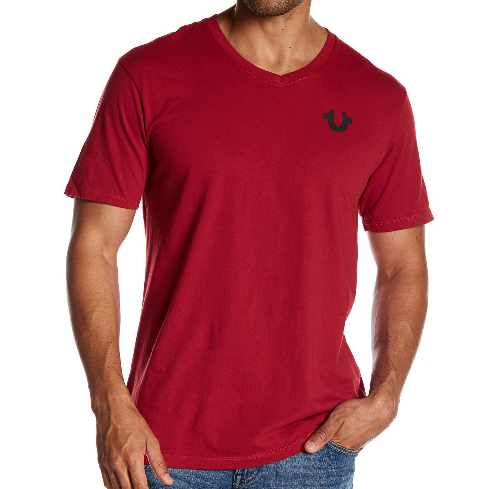 TRUE RELIGION Cotton vNeck Short Sleeves Top TRUE RELIGION Cotton vNeck Short Sleeves Top