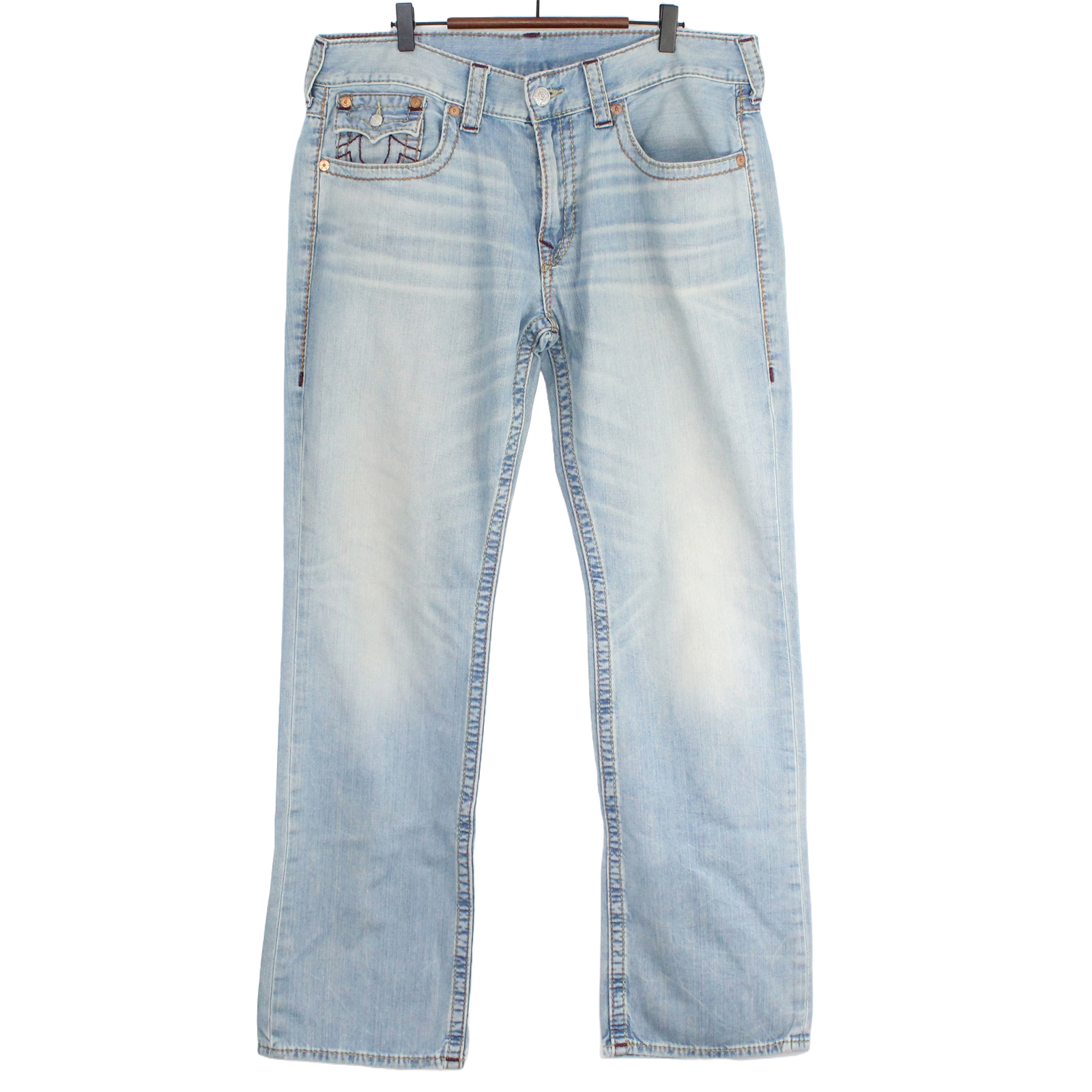 TRUE RELIGION Straight Cotton Light Blue Jeans - Size 36 TRUE RELIGION Straight Cotton Light Blue Jeans - Size 36