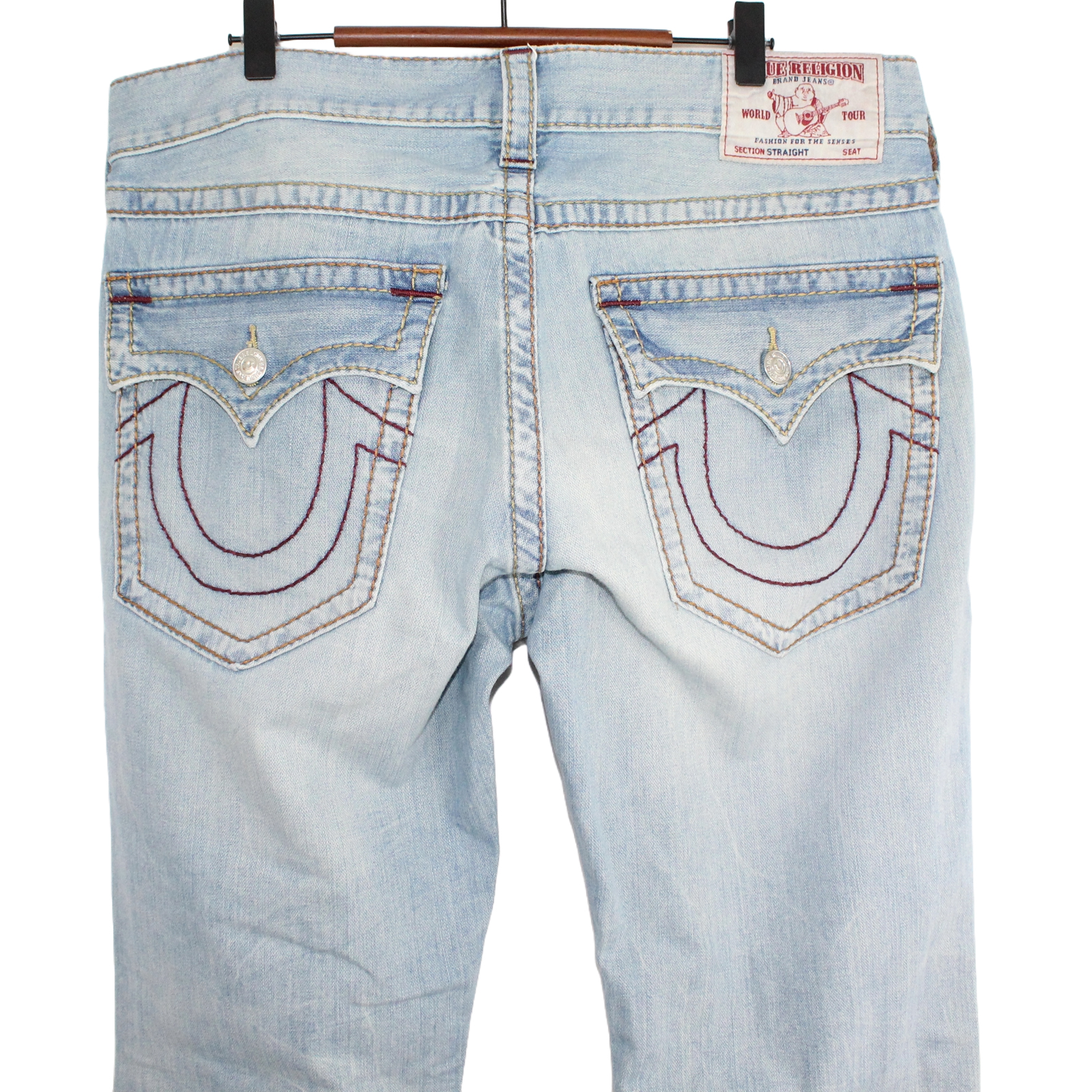 TRUE RELIGION Straight Cotton Light Blue Jeans - Size 36 TRUE RELIGION Straight Cotton Light Blue Jeans - Size 36
