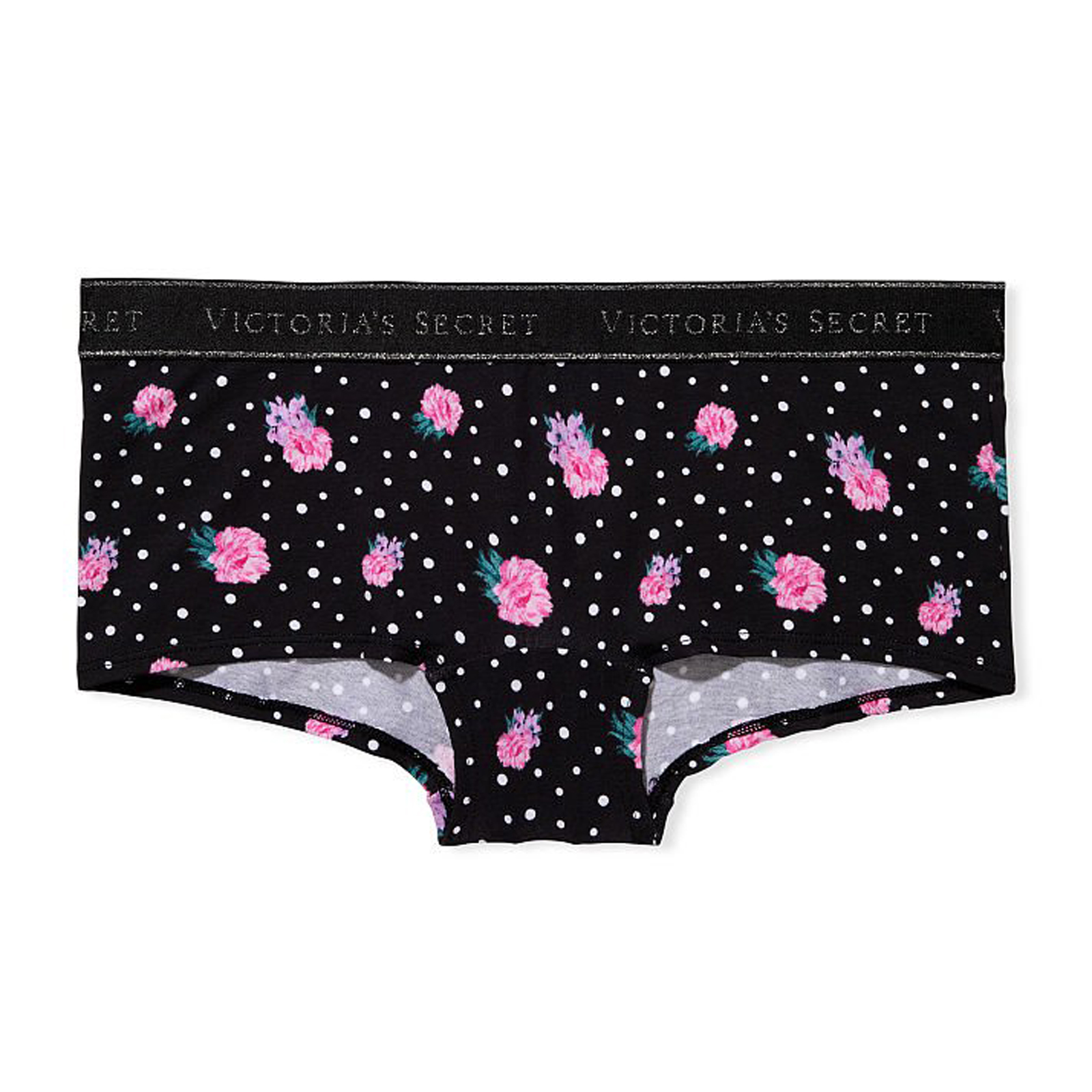 VICTORIA'S SECRET Logo Waist Graphic Cotton Blend Shorty Underwear