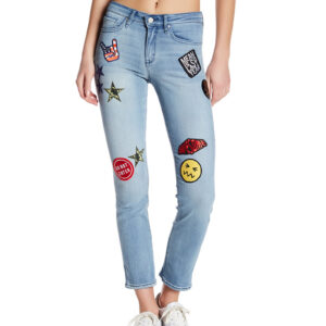 WILLIAM RAST Cotton Blend Slim Straight Patch Appliqué Jeans - Size 29