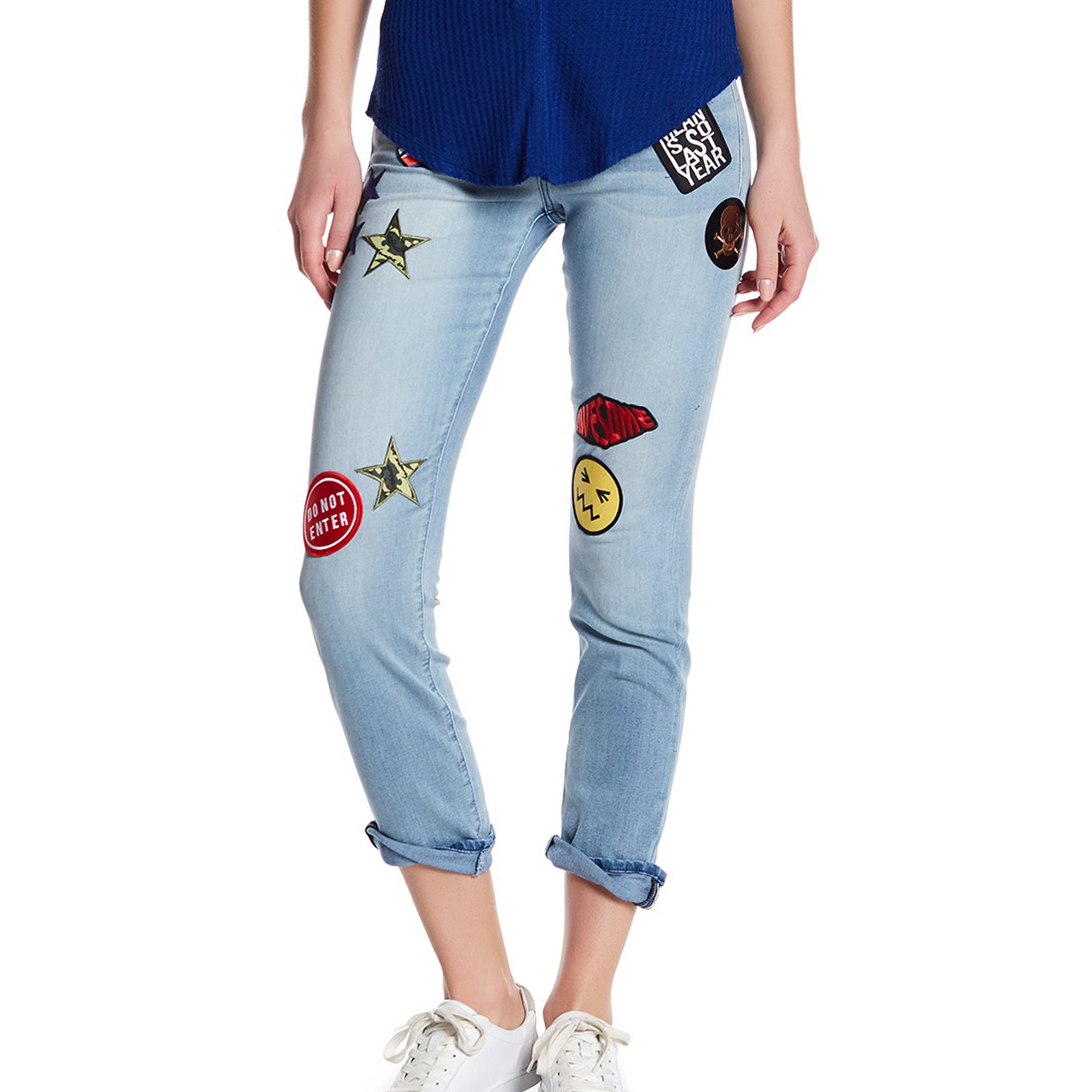 WILLIAM RAST Cotton Blend Slim Straight Patch Appliqué Jeans - Size 29 WILLIAM RAST Cotton Blend Slim Straight Patch Appliqué Jeans - Size 29