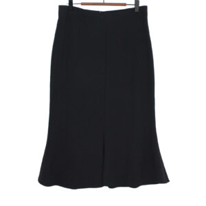 ZARA Mermaid Midi Lightweight Unlined Flared Black Skirt - Large